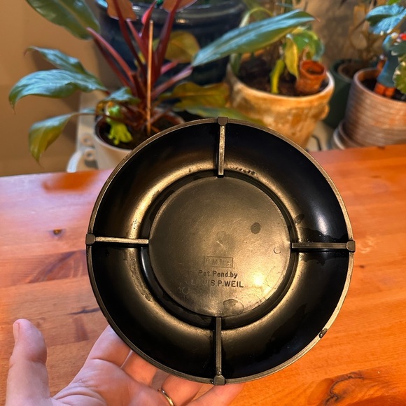 Vintage P. M. Inc. Lewis P Weil Flower Frog Arrangement Glass Globe - Picture 4 of 9